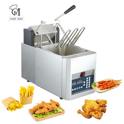 中国 Fast Food Restaurant Chefmax Table Commercial Custom Single Cylinder Fried Furnace Electric Deep Fryer Automatic Lift-Up 販売のため