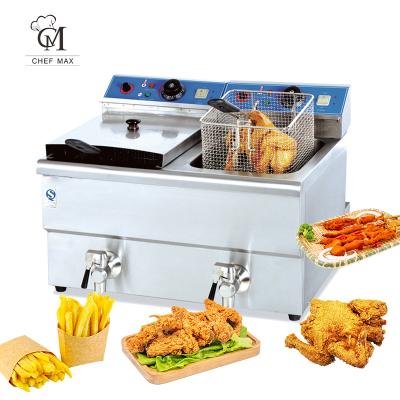 中国 Chefmax Countertop 2.2KW Double Cylinder 2 Basket Electric Commercial Custom Kitchen Chicken Deep Fryer 販売のため