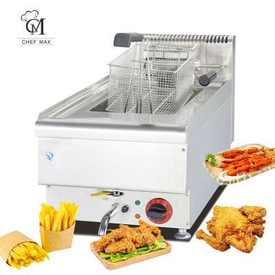 China Fast Food Restaurant Chefmax Commercial Custom Table 5500W Electric Frying Machine Deep Fryer with Griddle for sale