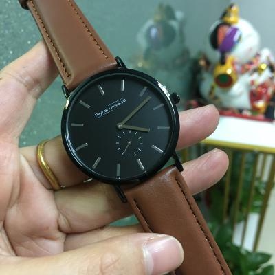 China Non-Specific Minimalist Custom Your Logo Watches Classic Watches Men Women Gold Vegan Leather Quartz OEM Wristwatches for sale