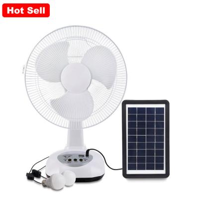 China Small Outdoor Solar Fan with Battery OEM Rechargeable Stand Fan with Solar Panel for Home Camping and Motorhome for sale