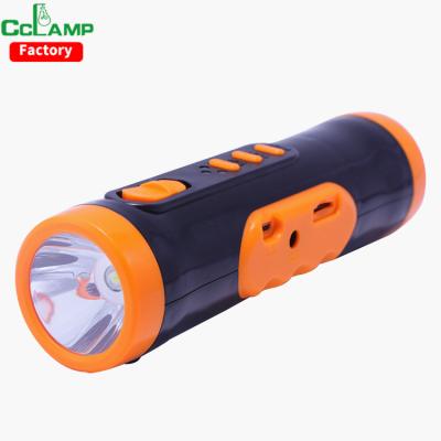 China CCLAMP residential solar music torch built in FM radio and MP3 player also support blue tooth and TF card play high power built-in torch for sale