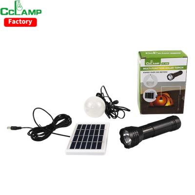 China Home Multifunctional Rechargeable Solar Torch Outdoor Flash Light with LED Solar Panel Bulb Use Home Camping Travel Tent and Fishing for sale