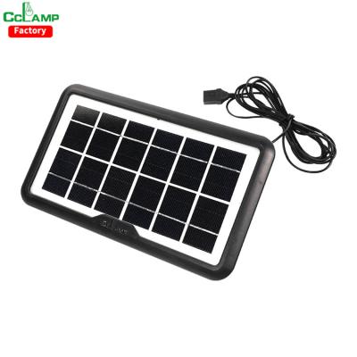 China CCLAMP solar light kit small camping solar panels moving kit with USB solar panel charger and cables 3M rechargeable wire for sale