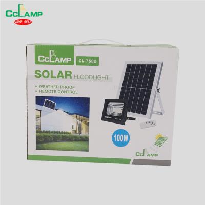 China CCLAMP Products Solar Flood Light 100W CL-750 Residential IP65 Proof Metal Case Sunlight Lamp Solar DC Remote Control Lamp CCLAMP Solar Flood Light 100W CL-750 Wholesales for sale