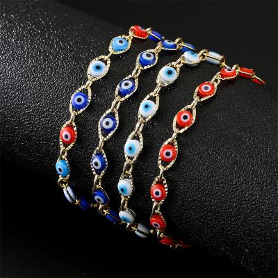 China Fashion Devil Eye Bracelet Jewelry Environmental Friendly Gold Plated Colorful Evil Eye Bracelets For Women for sale