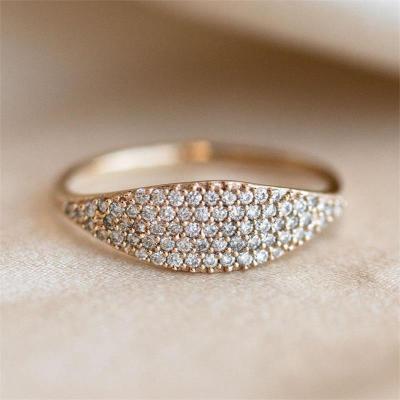 China FASHIONABLE Beauty 18K Gold Plated High Quality Luxury Round Brilliant Cut Zircon Ring For Women Jewelry for sale