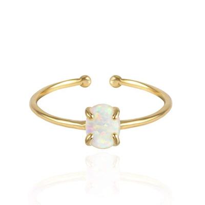 China Ring Vintage Brass Gold Plated creative wholesale FASHIONABLE Opal Open Ring Jewelry Women for sale