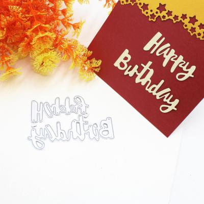 China Happy Birthday Letter Metal Cutting Dies Steel Birthday Cutting Stencil Template Molds For Scrapbooking Card Making DIY Craft for sale