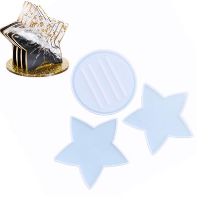 China No 4 Pcs Stars Forms Silicone Coaster Mold Storage Mold With Stars Resin Mold for sale