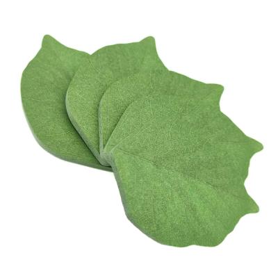 China Self-adhesive Green Leaf Shaped Sticky Stickers Self-adhesive Notes Self-Stick Notes from Work Areas for Office School Office Notes for sale