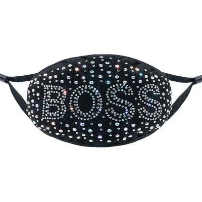 China Cotton Bling Rhinestone Mesh Crystal Masquerade Chain Mask For Party Sparkly Nightclub for sale