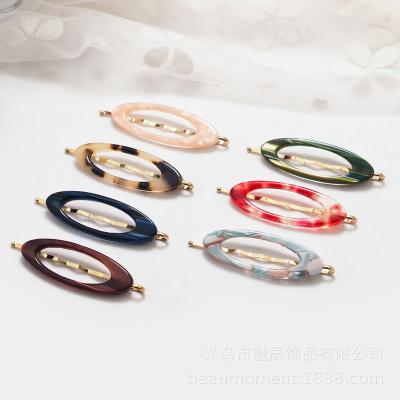 China New Wholesale Price Simple Design Korean Custom Hair Accessories Clip Hairpins Clip Acetate Crystal Acid Hair Clip For Girls for sale