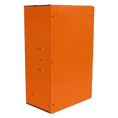 China Comp. elect. custom design galvanized steel sheet metal power coated in orange panel mounting laser cutting metal box for sale