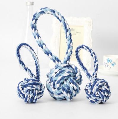 China Sustainable Hot Sale Dogs Chew Toys Colored Cotton Rope Ball For Dog for sale