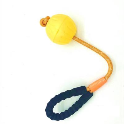 China Sustainable Tow Cable Dog Toys With Ropes And Rubber Balls Chewing Interactive Dog Toys for sale