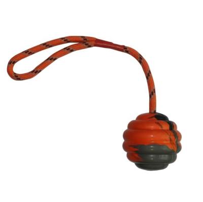 China Wholesale Durable Solid Pet Ball Natural Rubber Dog Rubber Ball With Rope For Dog Chew Toys. for sale