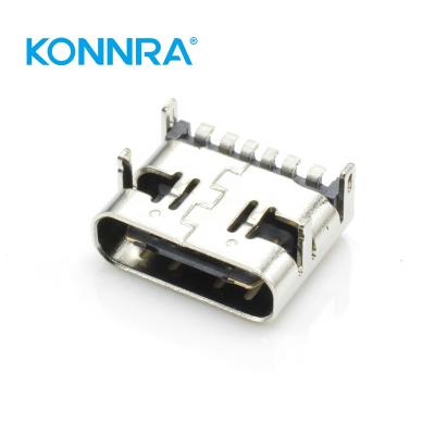 China PCB/Cable Konnra U04S004111A 90 Degree Female Terminal SMT Four Feet DIP Type C USB Connectors for sale