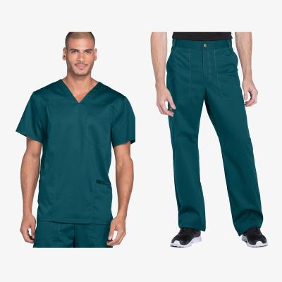 China Factory Outlet Men Anti-Wrinkle Scrub Set V-Neckline Scrub Carefabric Durable Easy Hospital Pants Superior And Cargo Medical Uniforms for sale