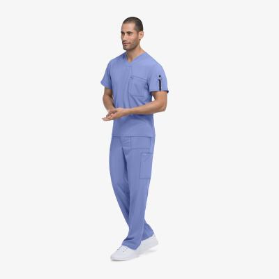 China Wholesale Anti-Wrinkle Men's Scrub Sets V-Neck Scrubs Fabric Superior Durable Easy Care Hospital Cargo Pants Medical Uniforms For All Day Comfort for sale