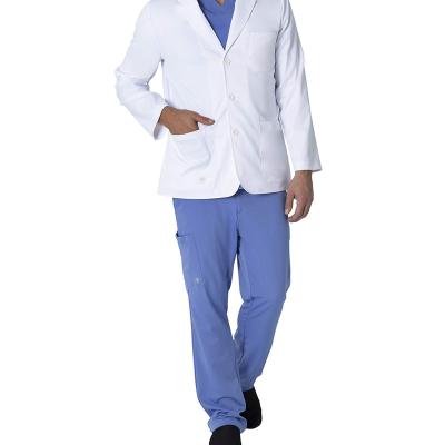 China Wholesale Hot Anti-wrinkle Design Mens White Lab Coat Minimalist 5-Pocket STRETCH Lab Coat for sale