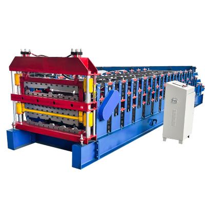 China Hotels 0.3-0.8mm Thickness Metal Sheet Panel Used Three-Layer Sheet Metal Cold Roll Forming Machine for sale