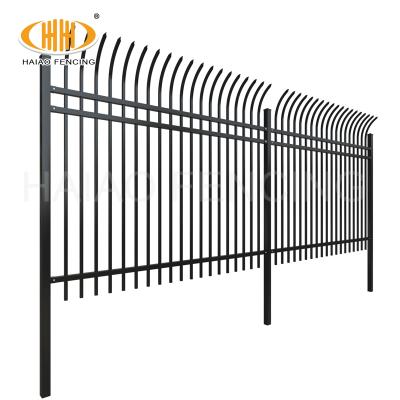 China Easily Assembled Factory Supply Cheap Folded Top Wrought Iron Fencing Newest Garden Steel Fence For Sale for sale