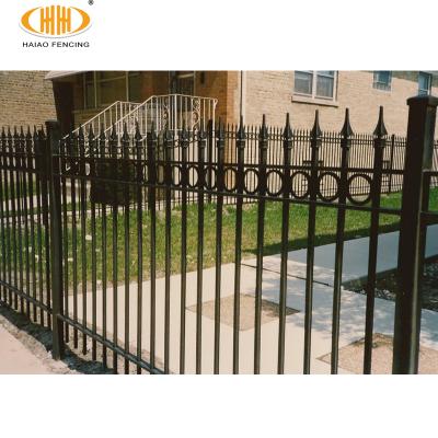 China 2021 Easily Assembled New Design Used Cheap Solid Metal Fence Panels Lead The Way Wrought Iron Top Fence for sale