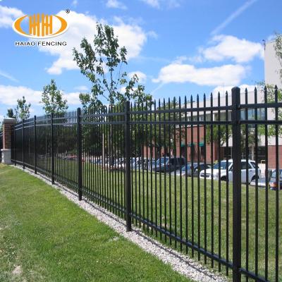 China New Product Easily Assembled 6ft x 8ft Steel Panel Black Coated Galvanized Steel Fence for sale