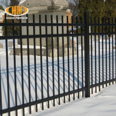 China Easily Assembled 6ft High Rod Top Iron Fencing , Fancy Galvanized Steel Yard Fence Panels for sale