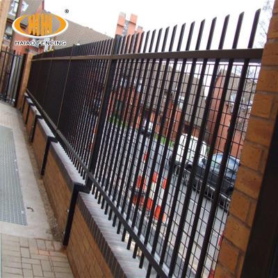 China High Quality Easily Assembled Rod Top Fence Iron Outdoor Garden Metal Fence Panels With Post for sale