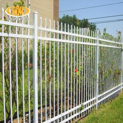 China Top Design Easily Assembled Luxury Metal Fence Panels 12 Gauge European White Steel Fence Iron Fence Prices for sale