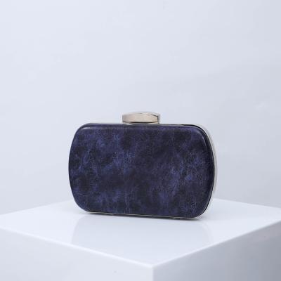 China Handmade / Wholesale Custom Blue Texture PU Clutch Bag Glitter Logo Leather Shoulder Bag for sale