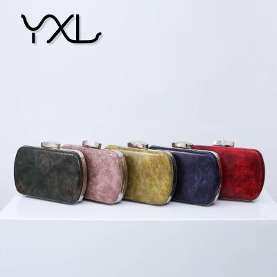 China Handmade/glitter made in china fashion brand designer metal pu metal leather evening clutch bag for sale