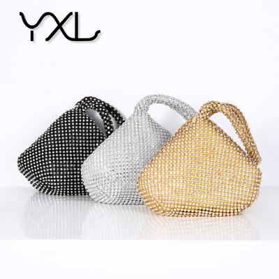 China Handmade / Glitter Clutch Ladies Full Diamond Bridal Triangle Evening Party Glitter Bag for sale