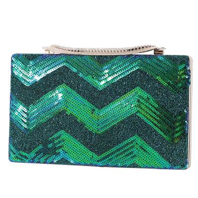 China Clutch/Shoulder Bag Glitter Cross - Body Purse Party Wedding Glitter Sequin Quilted Clutch for sale