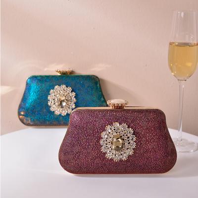 China Factory high quality glitter ladies party evening purse shimmer leopard clutch bag for sale