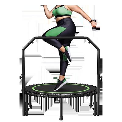 China Without protective net High Quality Durable Black Bungee Adjustable Foam Handle Foldable Mini Fitness Exercise Trampoline for Garden Workout for sale