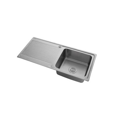 China Gray Handmade 960*430*170 Double 304 Stainless Steel Modern Kitchen Sink for sale