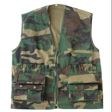 China Fishing Poly/Cotton Army Camouflage Hunting Fishing Vests for sale