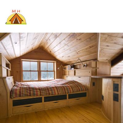 China OEM hotel UV resistant modern wooden prefab villa house wooden prefab house tent with big bedroom for sale