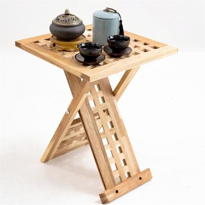 China Rasoo Folding Side Bedside Small Folding Wood Camping Coffee Table Outdoor for sale