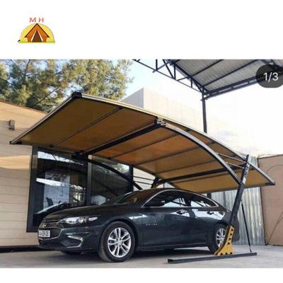 China Waterproof Metal House PVDF Roof Wind Resistant Carport Steel Car Parking Pitch Tent for sale