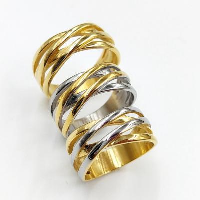 China Hot Selling CLASSIC New Product Gold Stainless Steel Hollow Cut Logo Ring Jewelry Smooth Fashion Men for sale