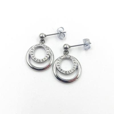 China CLASSIC Vintage Silver Moonstone Charm Earrings Fashion Women Jewelry Stainless Steel Earrings for sale