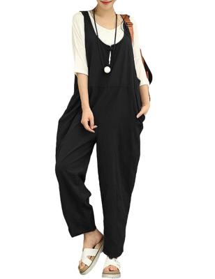 China Custom Women's Breathable Casual Cotton Canvas Pocketed Overall Bib Overall Pants for sale