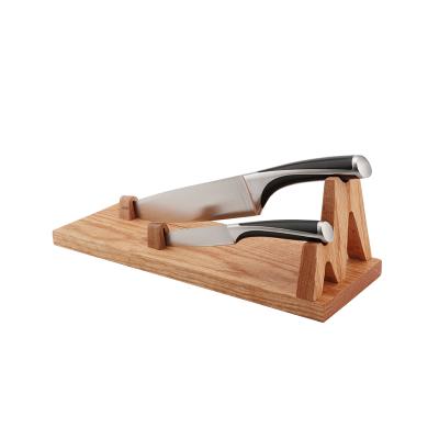 China Viable German Steel Forged Kitchen 3pcs Chef Knife With Display Stand Is Ash Wood for sale