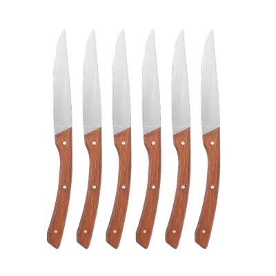 China Viable Classic 4-Piece Grill Steak Knife Set Wooden Handle With 3pcs S/S Rivets for sale