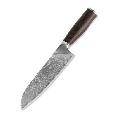 China 67 layers disposable Japanese VG10 Damascus steel 6.5 inch santoku knife with Pakka wood handle for sale