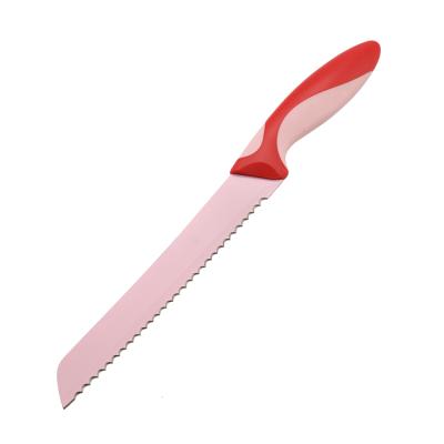 China Disposable Color Whip PP Nonstick Coating &soft TPR Handle 8 Inch Bread Knife for sale